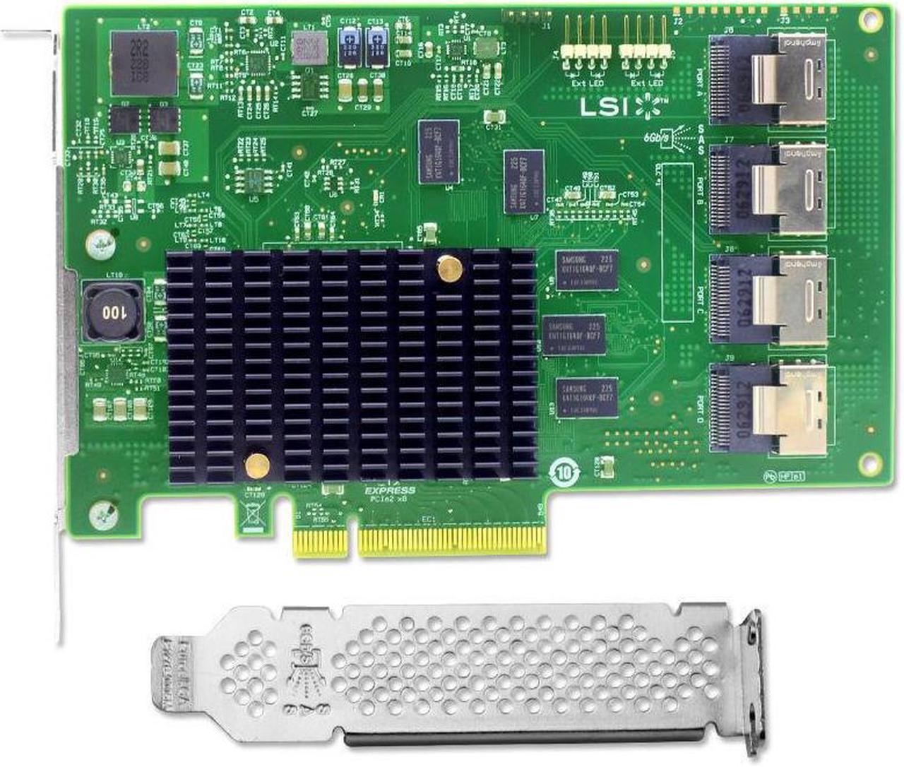 LSI LSI00244 9201-16i PCI-Express 2.0 x8 SATA / SAS Host Bus Adapter Card