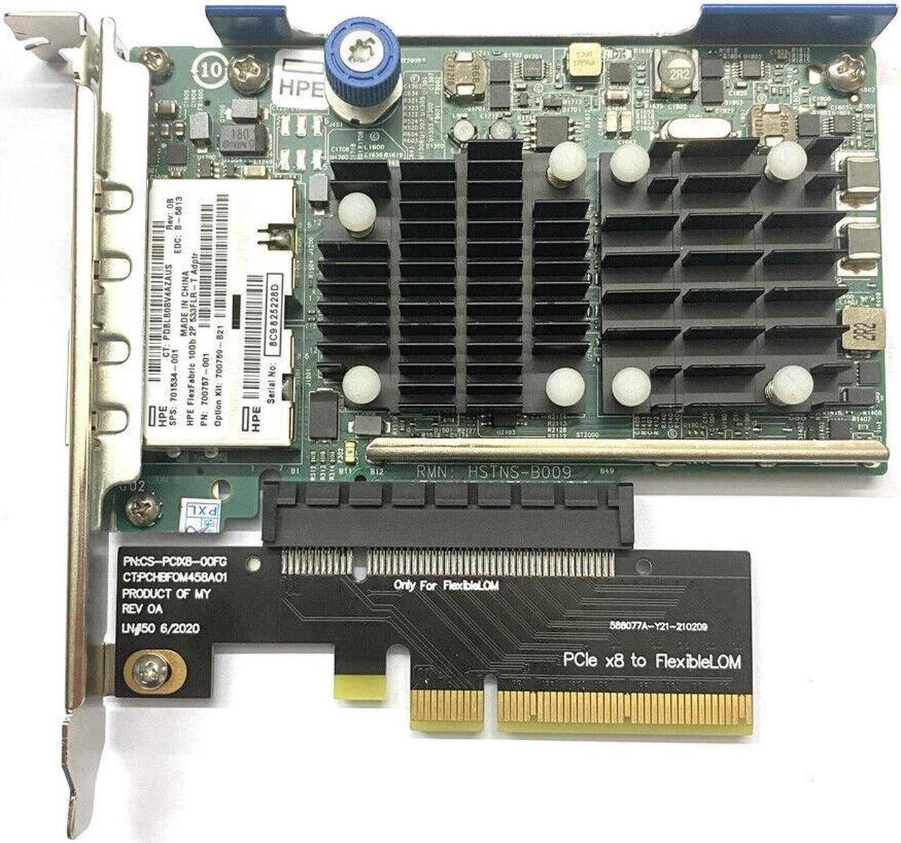 HPE 10GbE 2-port 533FLR-T 701534-001/700757-001 700759-B21 RJ-45 PCIe NIC