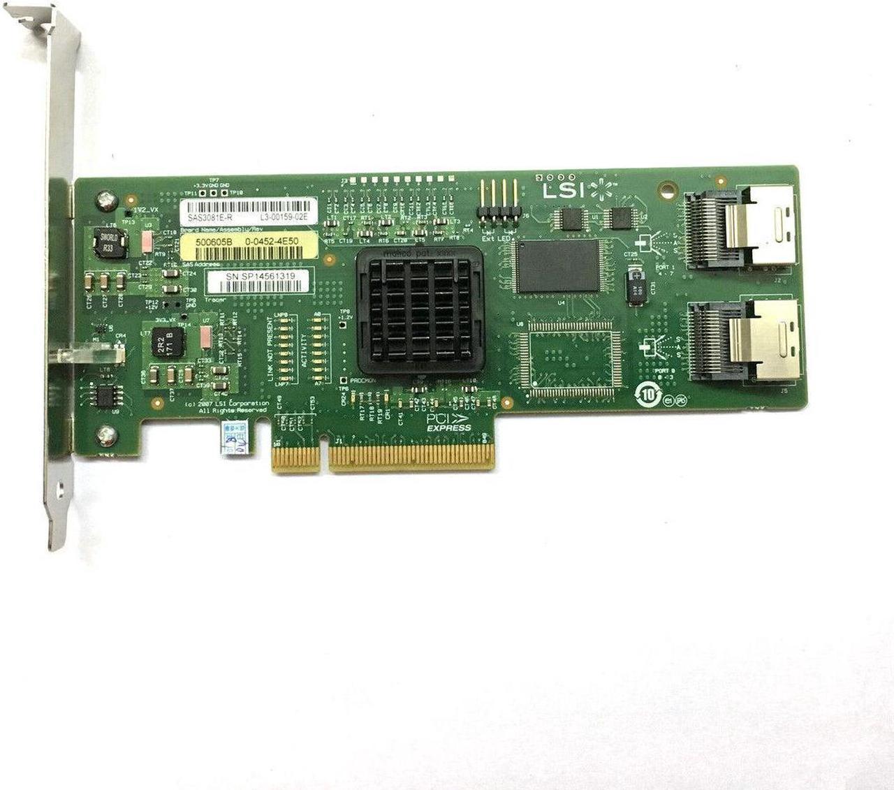 LSI SAS3081E-R 8- port Internal SATA/SAS 3Gb/s PCI RAID Controller Card