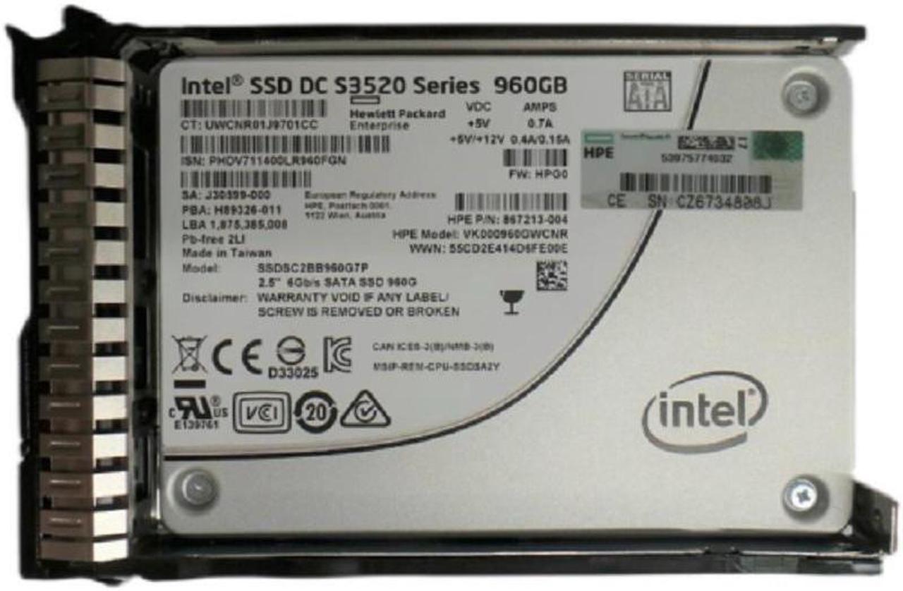 NEW 869384-B21 869580-001 HPE 960GB SATA 6G 2.5" RI SSD Gen10 Solid State Drive