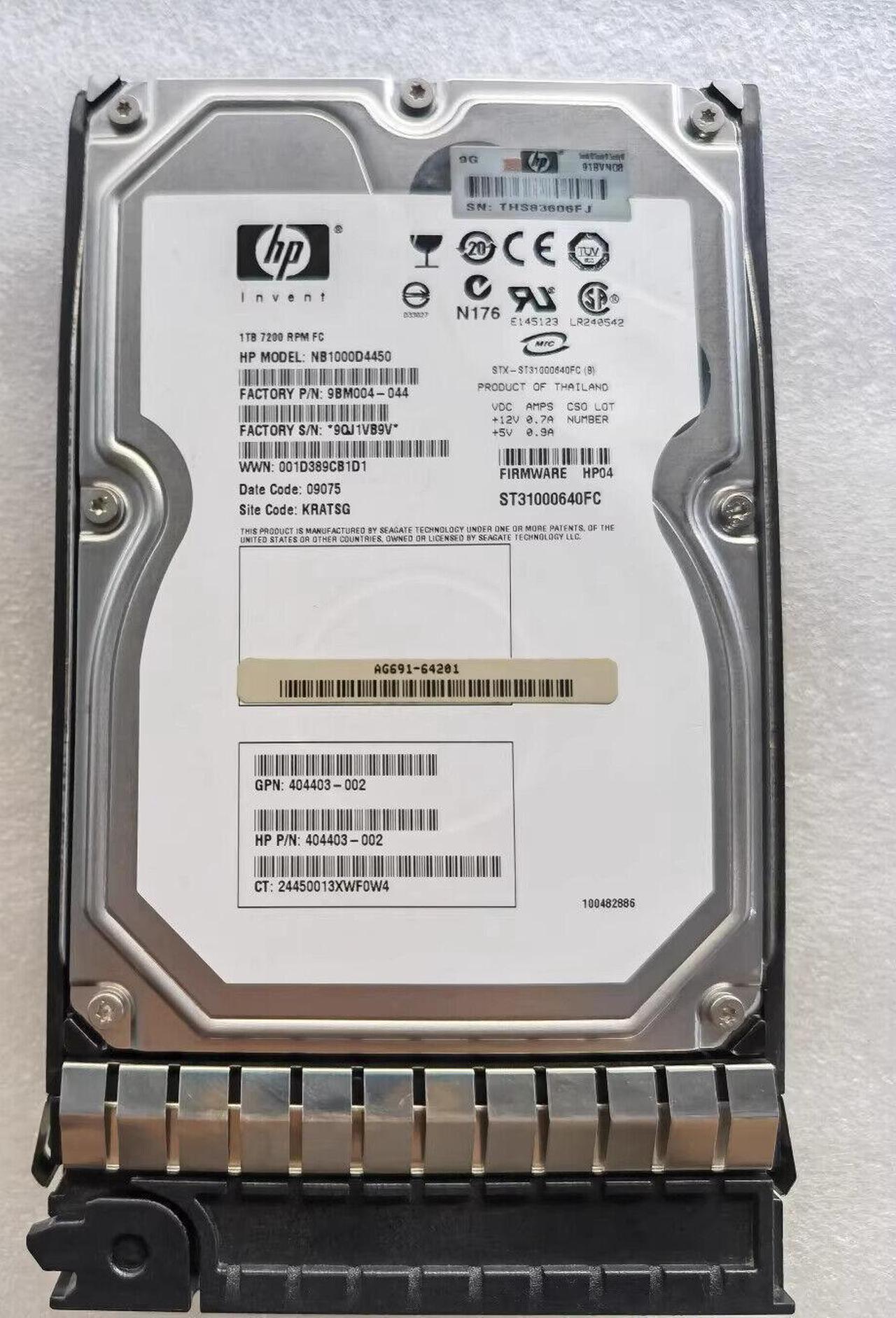 671148-001 AG691A 454414-001 HP 1TB 3.5" FATA HARD DRIVE AG691B