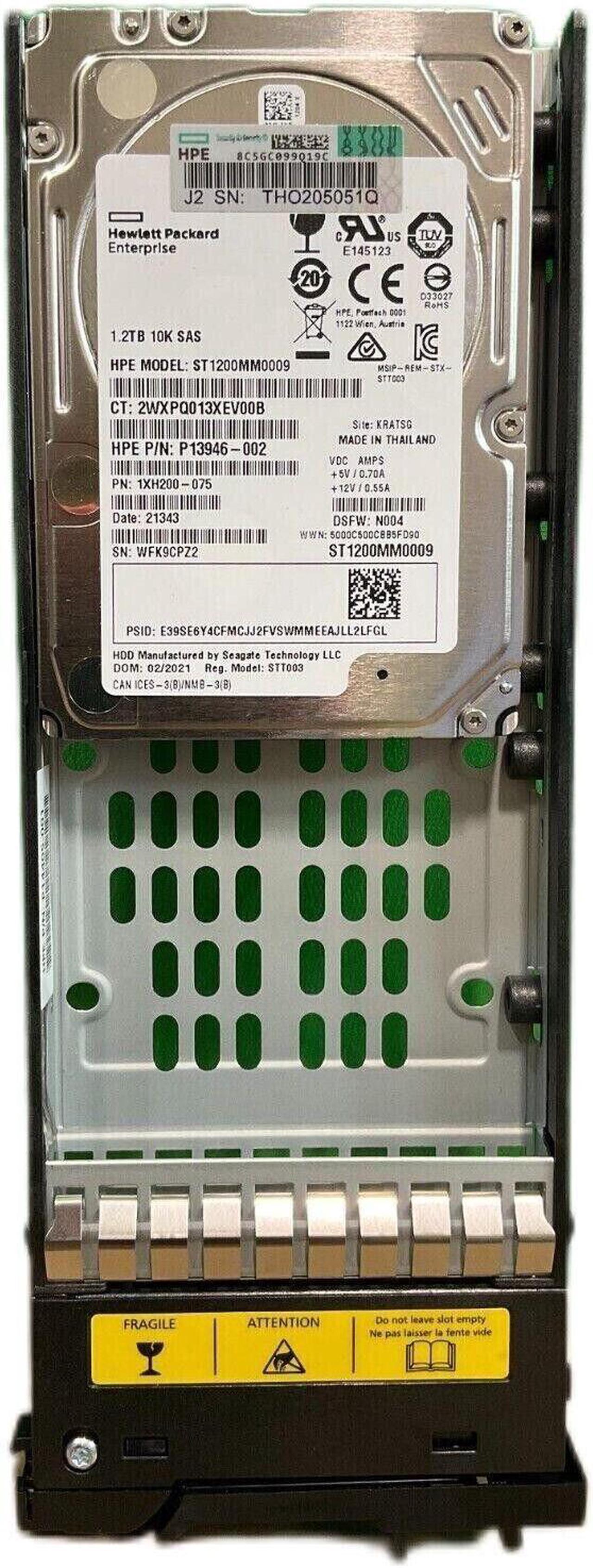 HPE R0Q55A P13245-001 MSA 1.2TB 10kRPM 2.5in SAS-12G Enterprise HDD Hard Drive