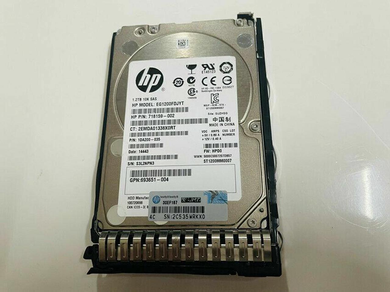 HPE 1.2TB 6G SAS 10K SFF 2.5" HDD 697574-B21 697631-001 693641-001