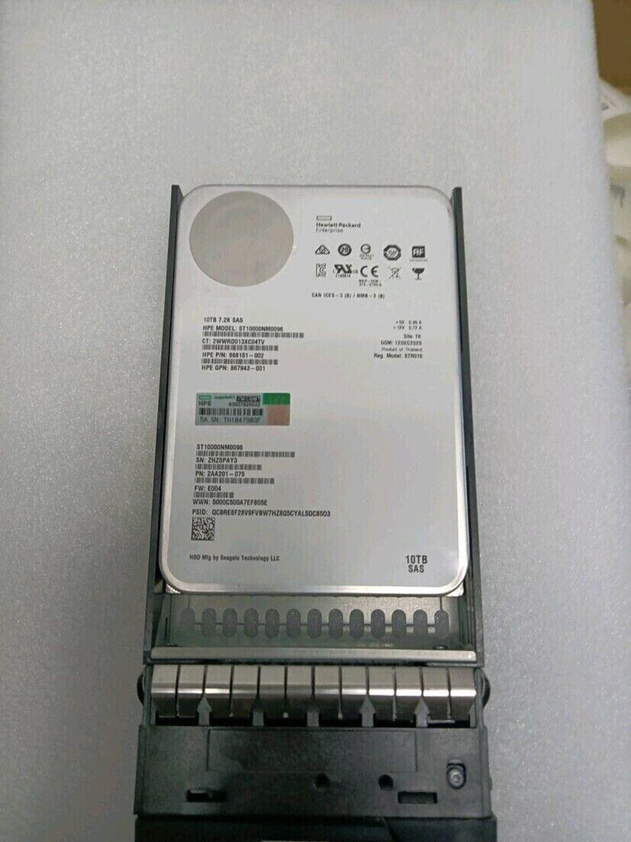 NEW HPE MSA R0Q60A P13250-001 3.5" 10TB SAS 12G 7.2K M2 HDD Hard Drive