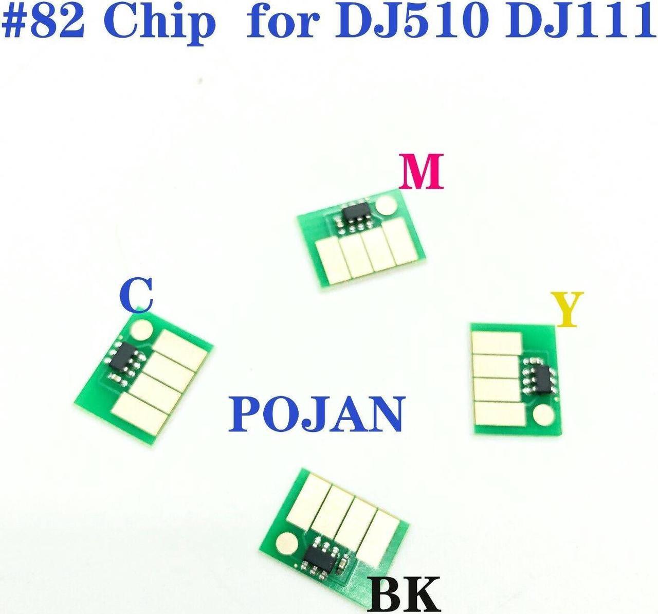 4Chip x Ink Cartridges chip Fit for HP Designjet 510 111 HP82 INK CMYK CH565A