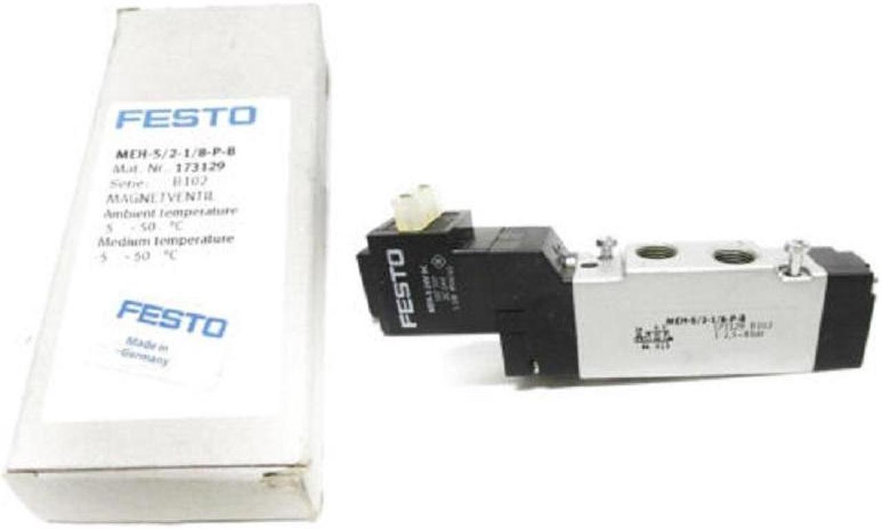 FESTO MEH-5/2-1/8-P-B 173129 PNEUMATIC SOLENOID VALVE NEW