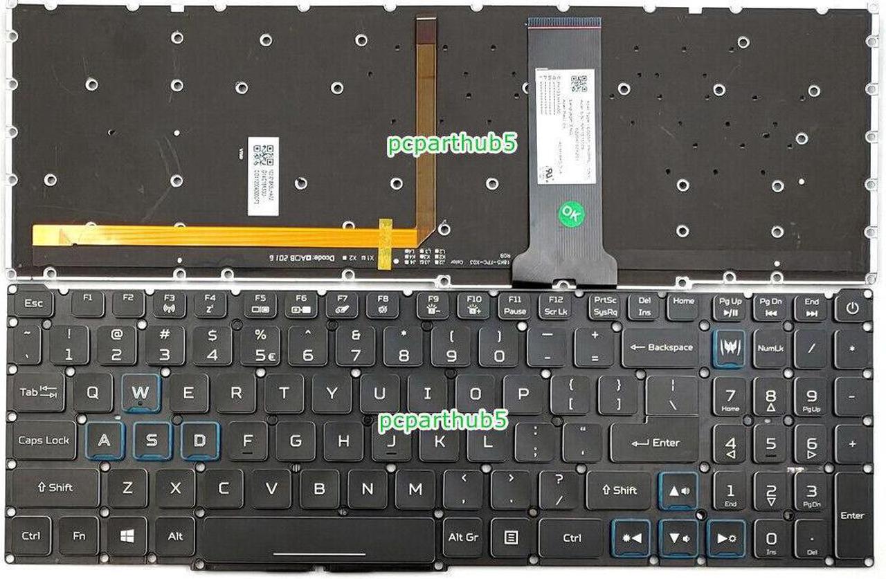 New For Acer Predator Helios 300 PH315-52 PH317-53 PH317-53-795U Keyboard US Backlit