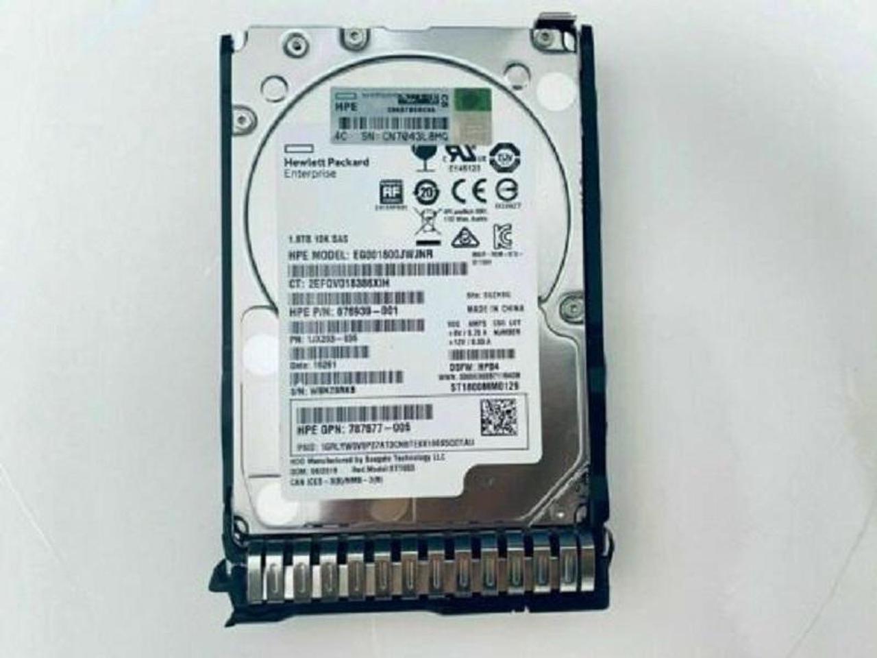 NEW HPE 872481-B21 872738-001 1.8TB SAS 10K 12Gb/s 2.5" SC 512E HDD Hard Drive