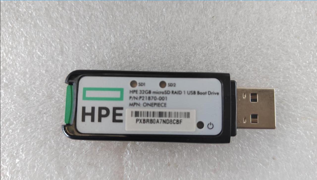 HPE Bootable Dual 32GB MicroSD Card in Raid 1 Mirror USB Boot Drive P21868B21