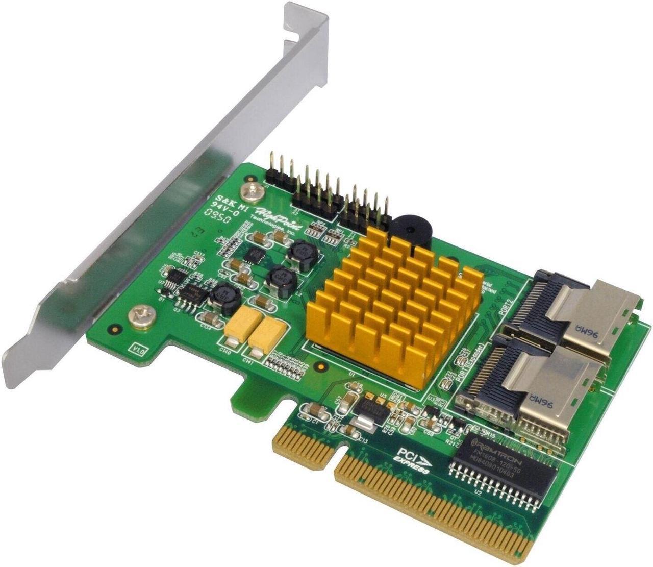 HighPoint ROCKETRAID 2720SGL 8xPort RAID PCI Express High baffle Controller Card