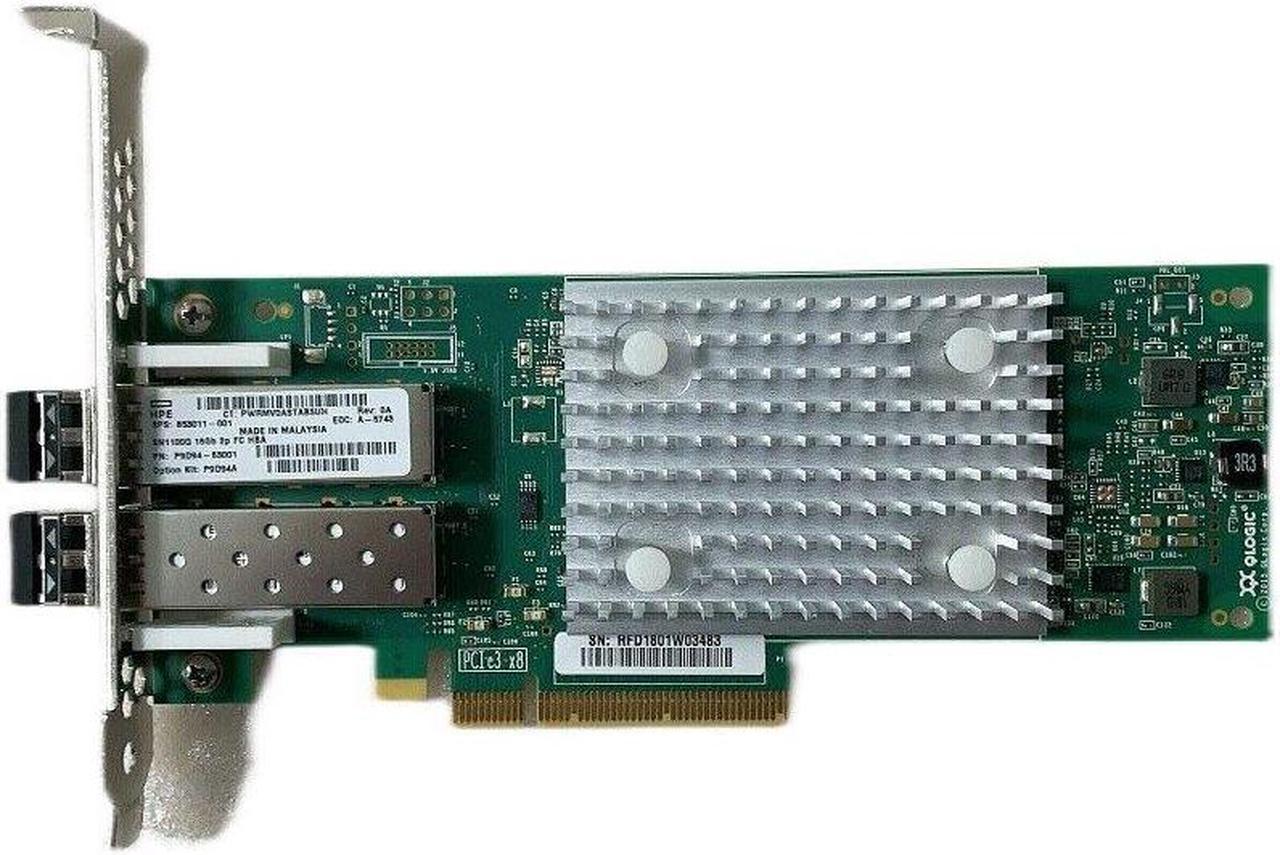 P9D94A HPE STOREFABRIC SN1100Q 16GB DUAL PORT FIBRE CHANNEL HBA (Includes 2 SFP)