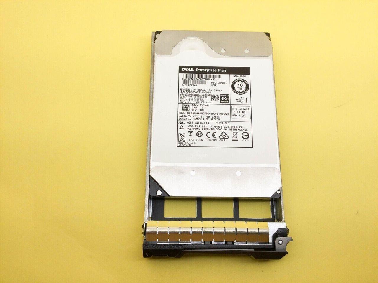 XGYWN For DELL 10TB 7.2K SAS 12Gb 3.5" 4Kn HDD 0XGYWN HUH721010AL4200 HDD Hard Drive