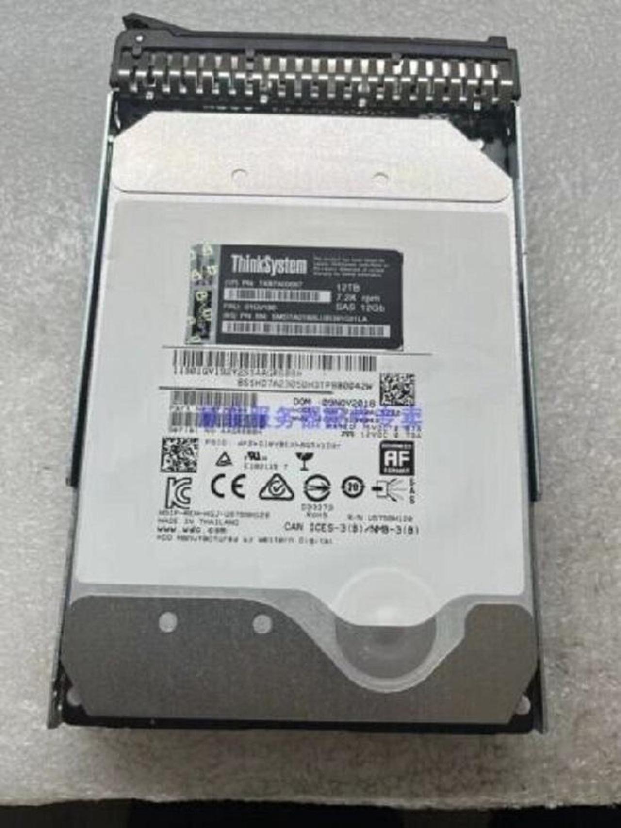 For Lenovo 7XB7A00067 01GV180 12TB 12Gb/s SAS 3.5 Internal Hard Drive