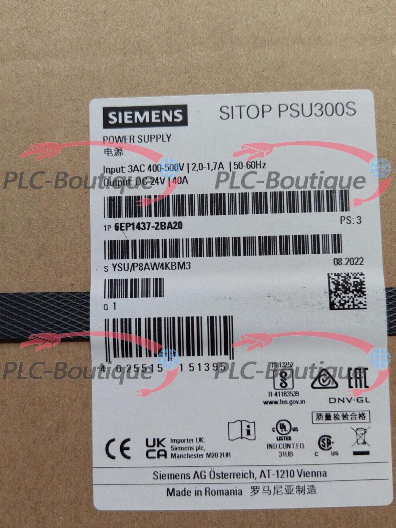 NEW in box Siemens 6EP1437-2BA20 SITOP switching Power supply 6EP1437 2BA20