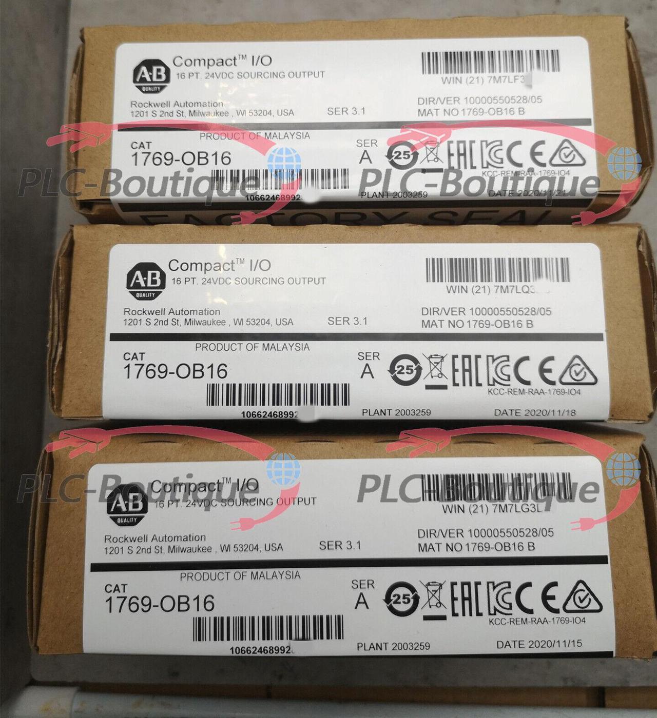 2022-2023 Factory Sealed AB 1769-OB16 SER B CompactLogix 16 Pt 24VDC D/O Module