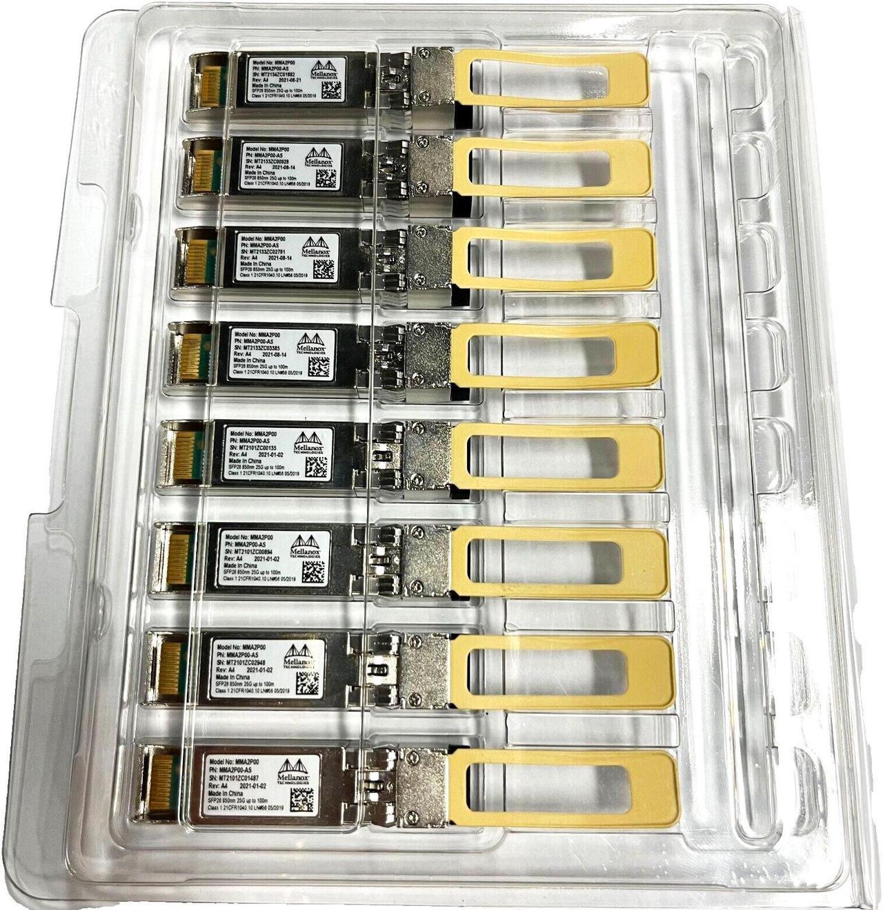 8PACK MMA2P00-AS Mellanox 25GbE SFP28 Transceiver For MCX4121A-ACAT Optic Module