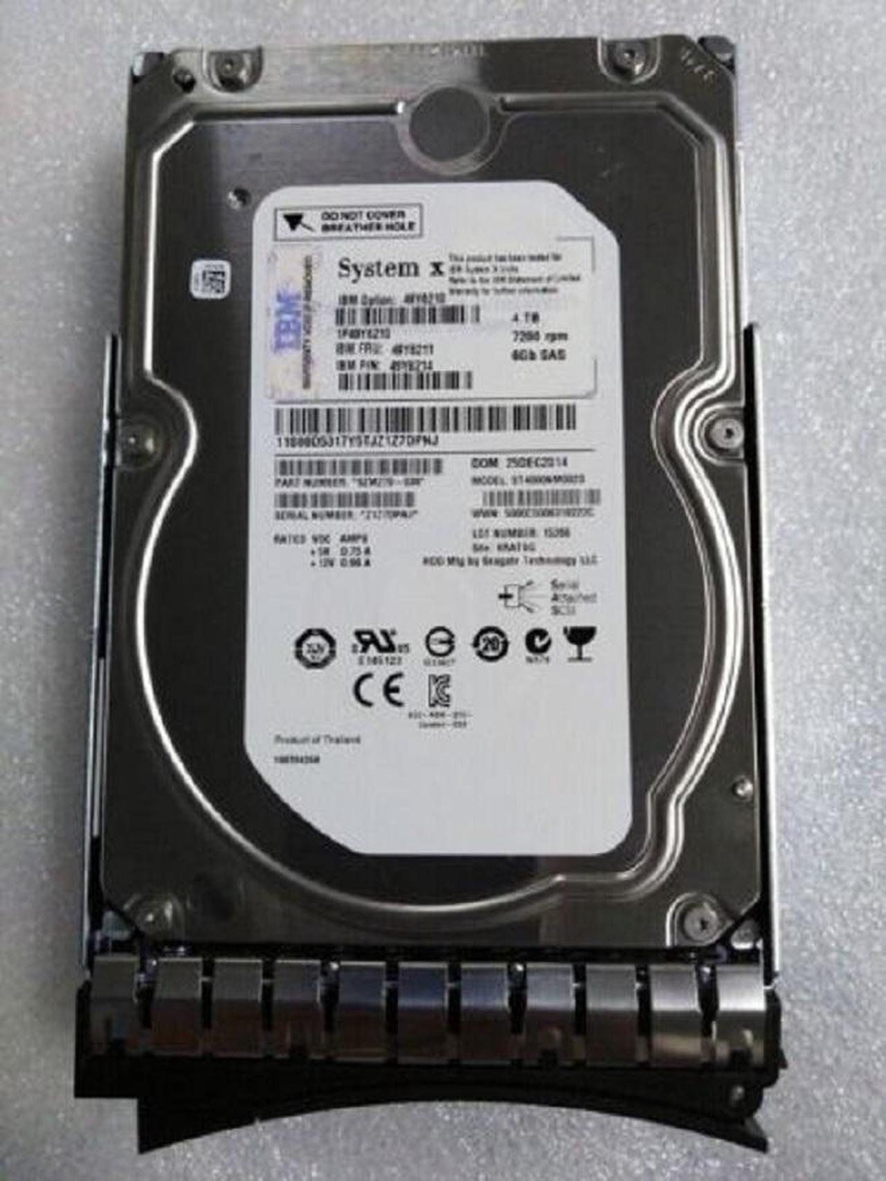 49Y6210 49Y6211 For IBM Lenovo 4 TB 7.2K 6Gbps NL SAS 3.5-inch G2HS HDD hard drive