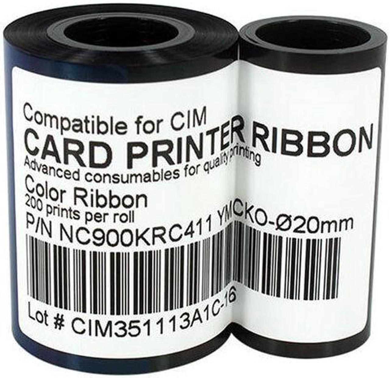 NC900KRC411 YMCKO Ribbon for CIM K300C K400C Printer 20mm 200 Images Print