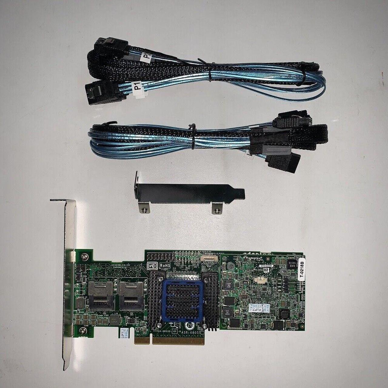 Adaptec Raid Controller ASR-6805T 8 Ports PCIE2 x8 512MB+2*8087 to 4 SATA