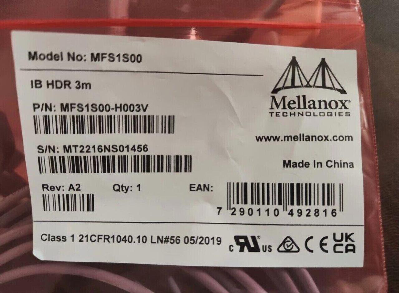 1PC New Mellanox MFS1S00-H003V 3m HDR Optical Cable QSFP 200Gbit/s