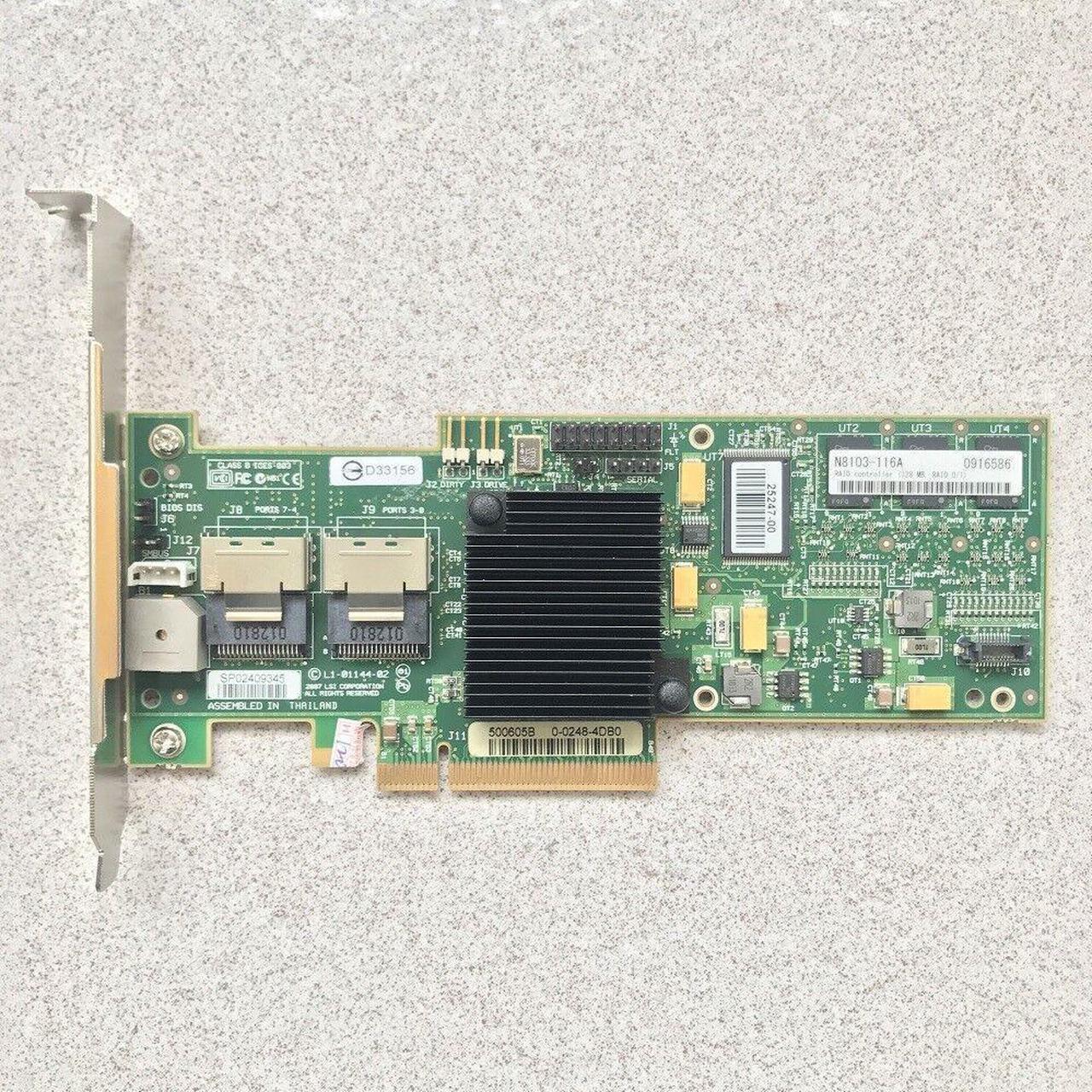 LSI00187 LSI MegaRAID PCI-e SATA/SAS Raid Controller 8708EM2/128M RAID0/1/10