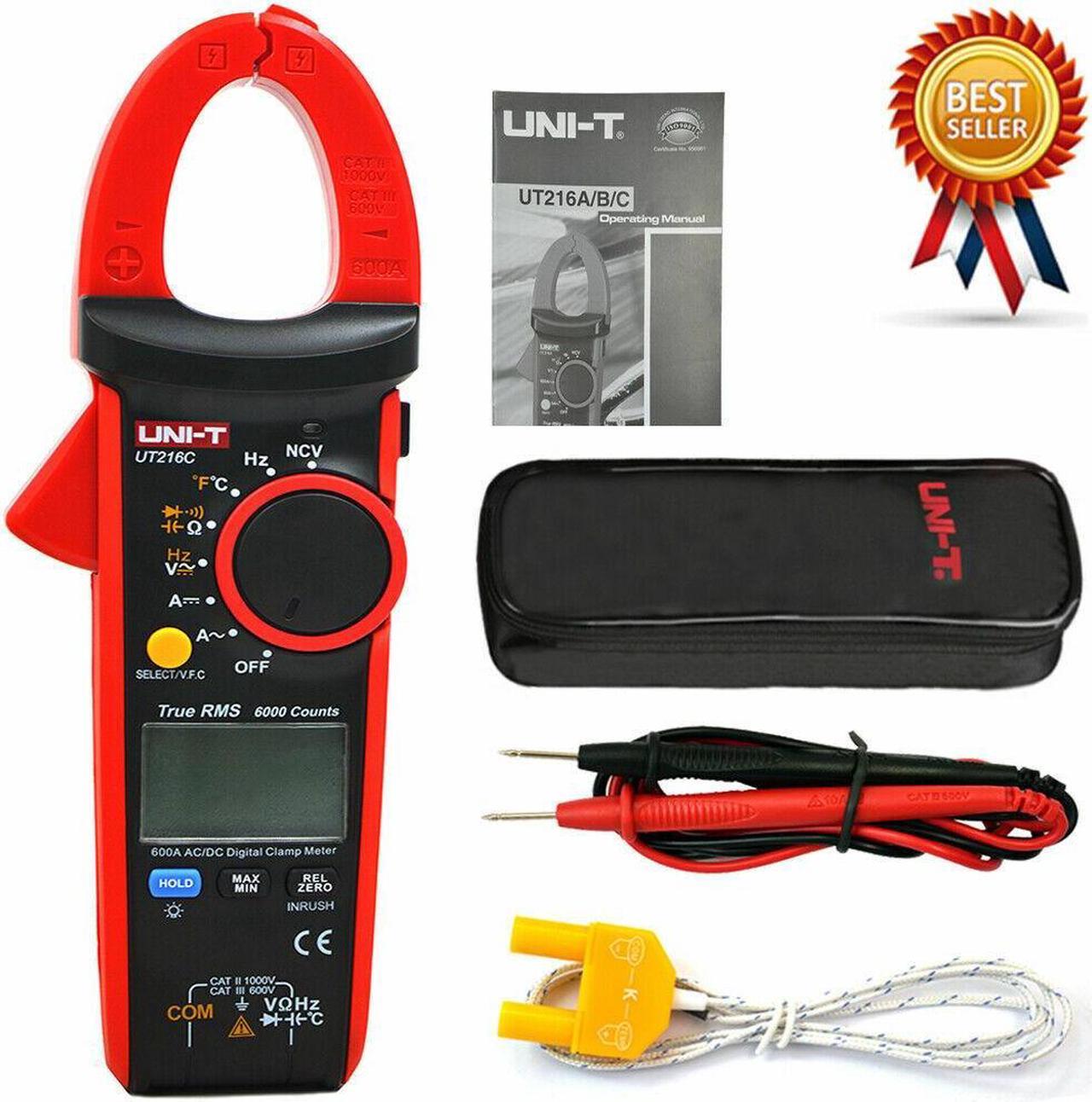 UNI-T UT216C 600A Digital Clamp Meters NCV LCD Test ACDC Auto Range MultimetsKd