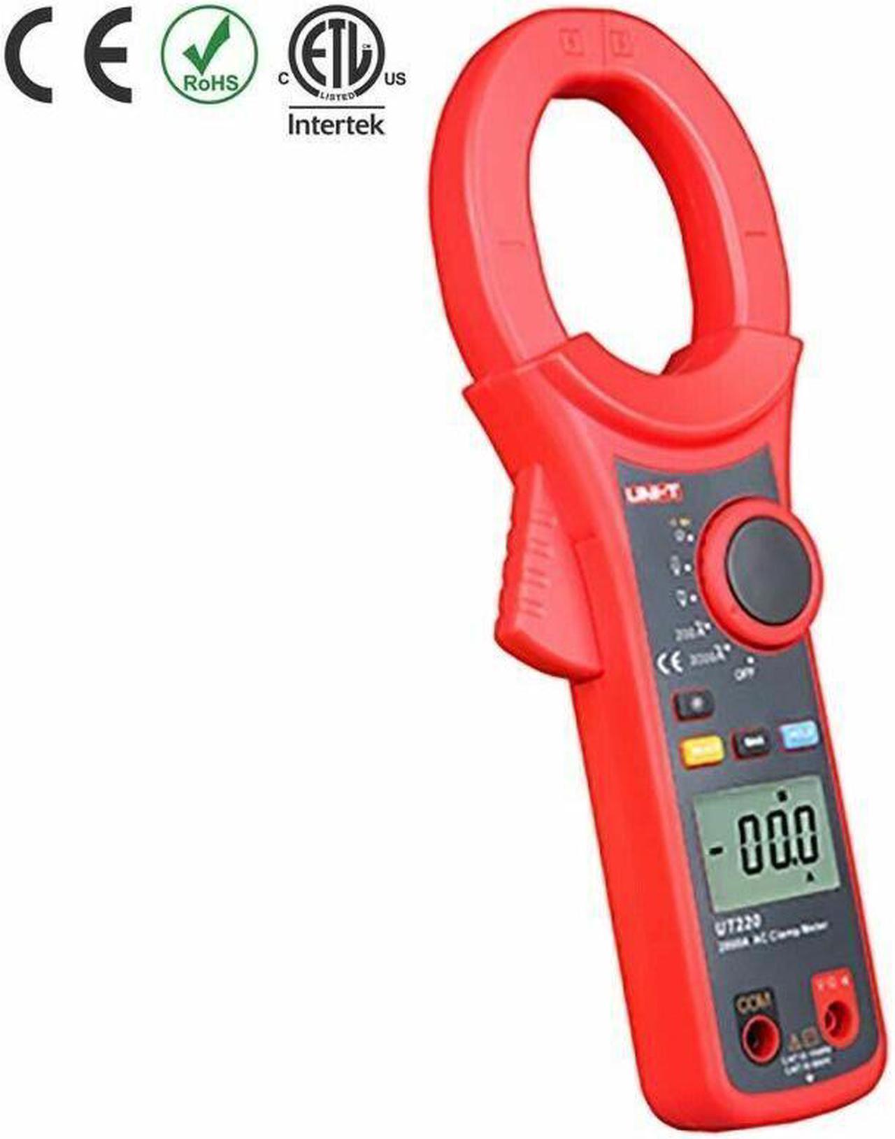 UNI-T UT220 Backlight Digital Clamp Multimeters 2000A Auto Range AC DC Tester K