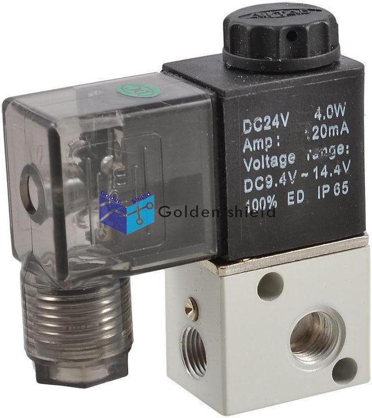 3V1-06 4W DC 24V Two Position Three Way Pneumatic Solenoid ValveKd