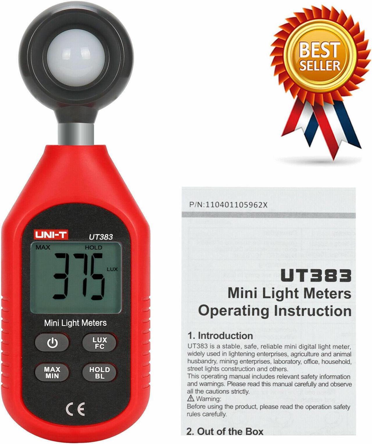 UNI-T UT383 Digital Luxmeter Light Meter Lux / FC Meters Luminometer PhotometKd