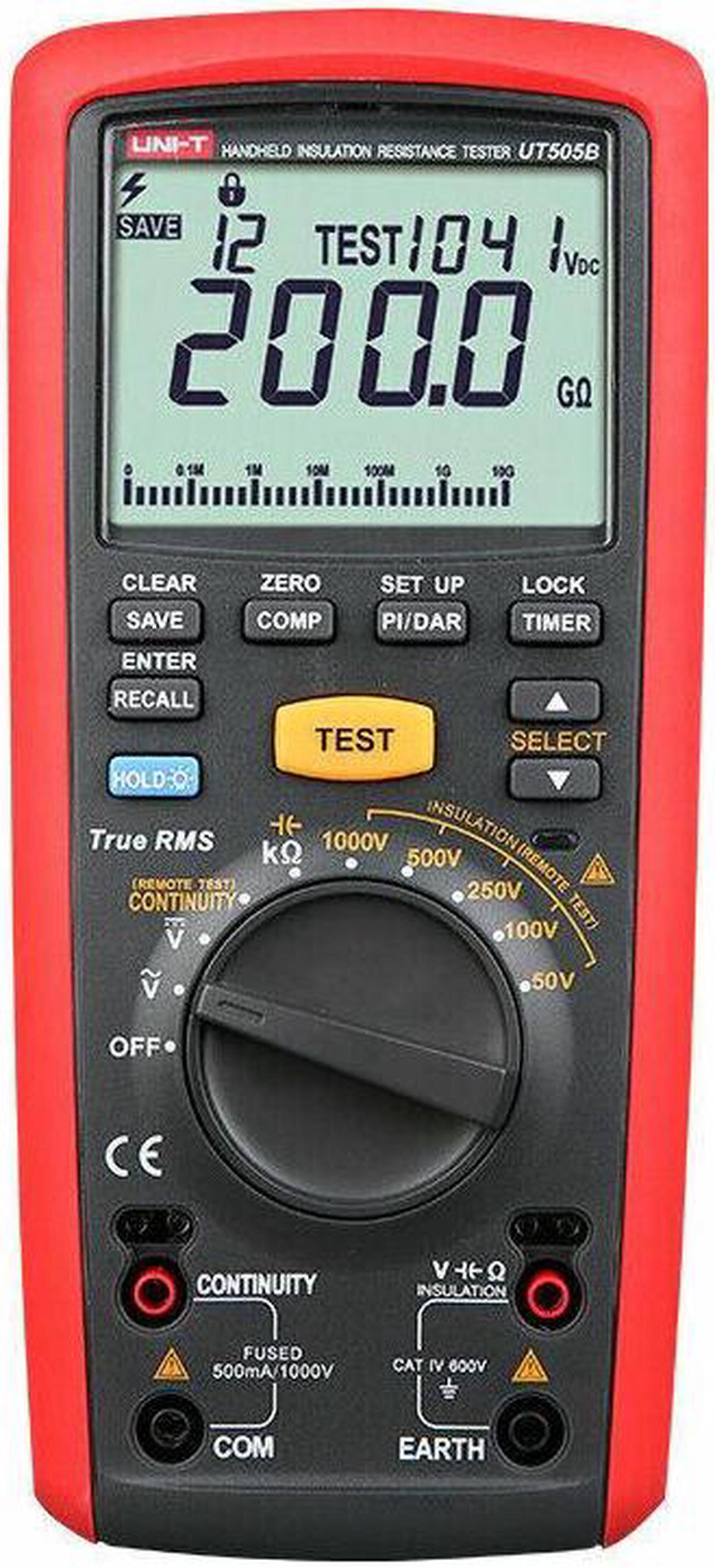 UNI-T UT505B Handheld Digital Insulation Resistance Tester AC/DC Voltage Meas