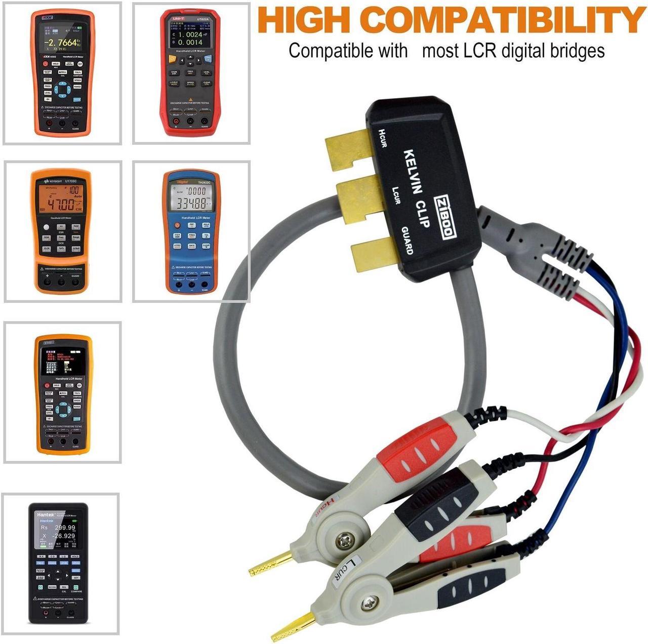 ZIBOO ZB-L100K LCR Test Clip Universal Digital Bridge Kelvin Test Line SMD Chip