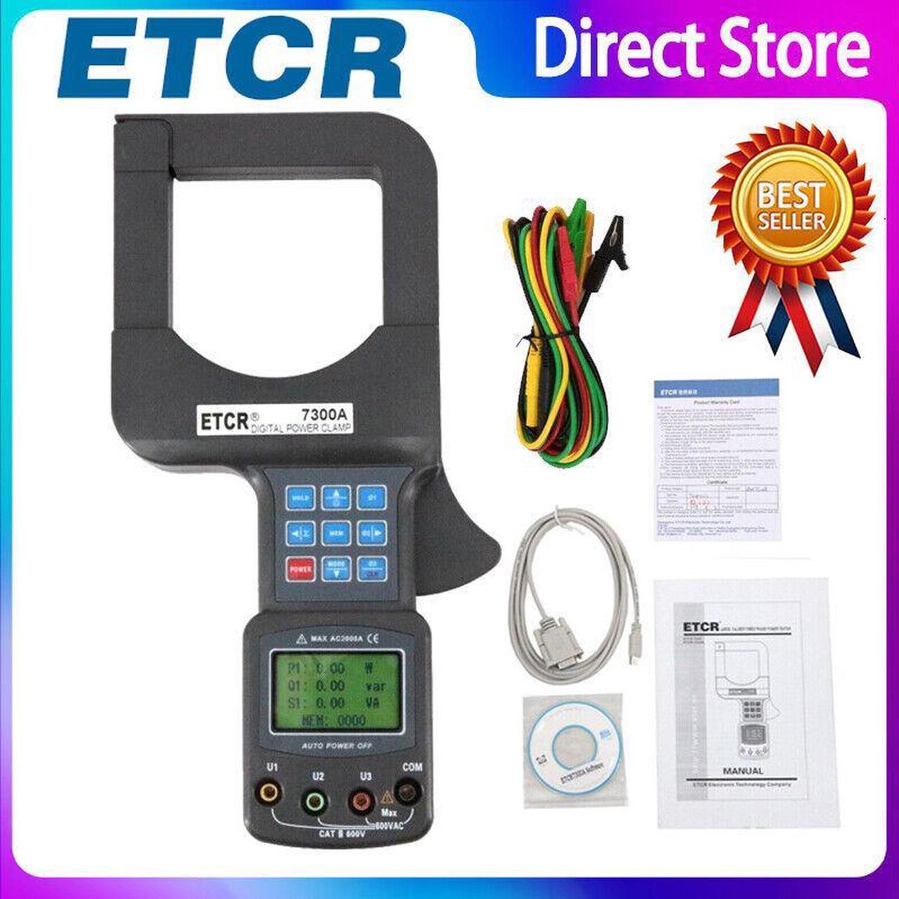 ETCR7300A Large Diameter Three-phase Clamp Power Meter AC 0.0A-2000A NEW KD