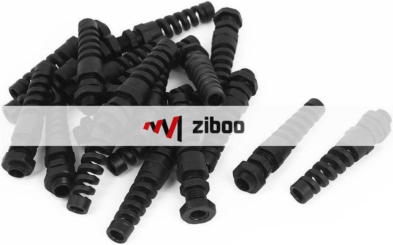 20Pcs PG7 12mm Thread Dia Waterproof Cables Fixing Glands Adapter Fastener Black