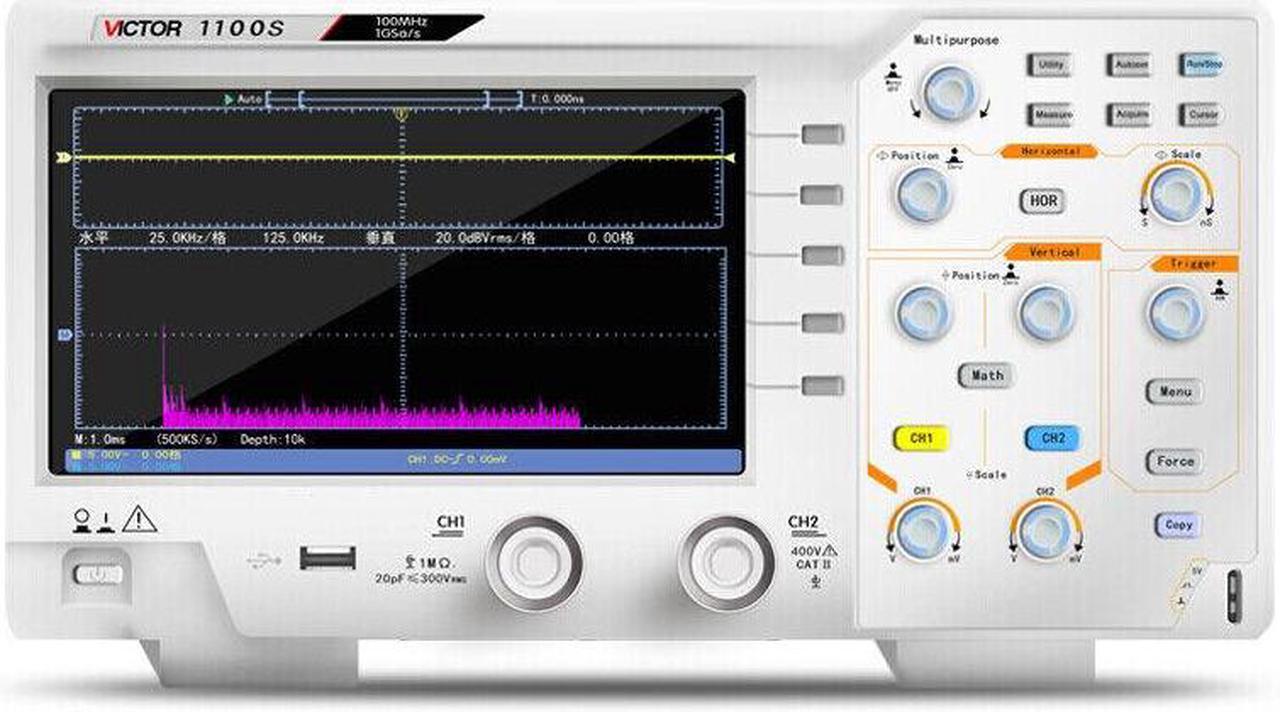 VICTOR 1100S 100HZ Bench-type Oscilloscope Digital Storage Oscilloscope KD