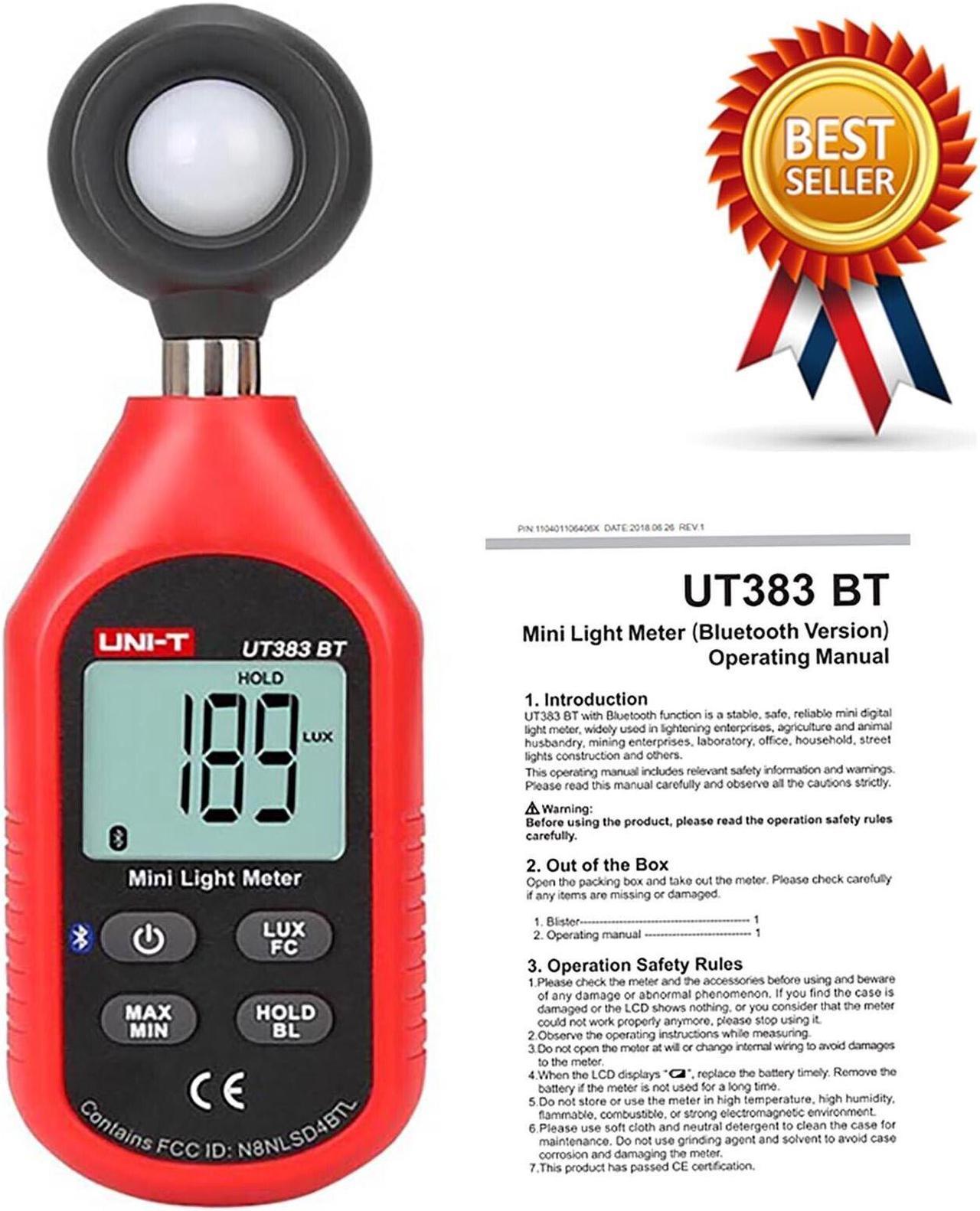 UNI-T UT383-BT Mini Light Meter LCD Display with Bluetooth iENV Kd