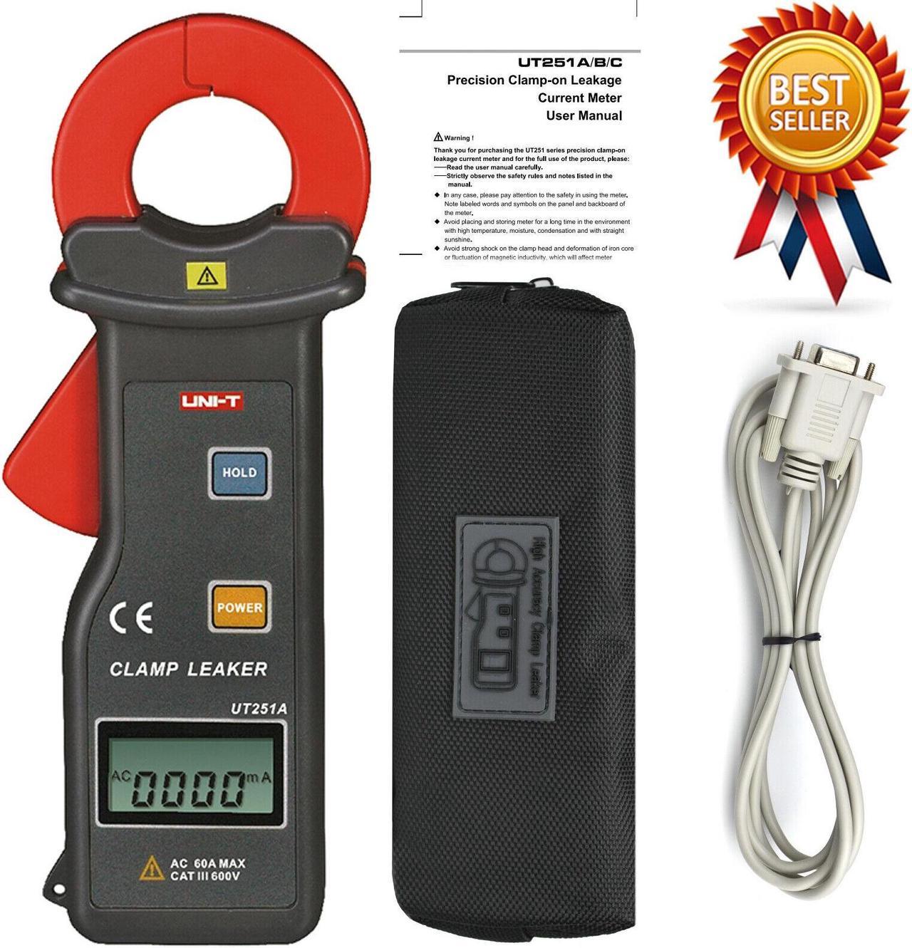 UNI-T UT251A RS-232 10000Count Leakage Current Clamp Meter 0.001mA-60A Data H K