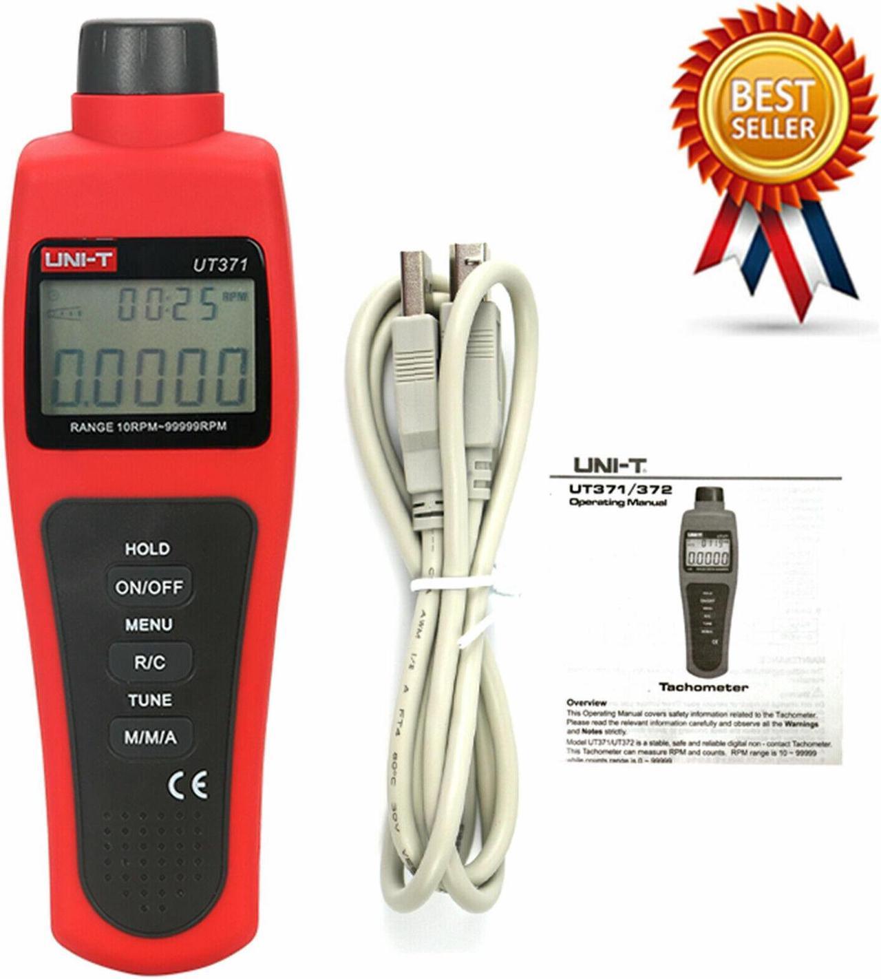 UNI-T UT371 Digital Tacho Meter 10 to 99999 RPM Non-Contact Tachometer Data H K