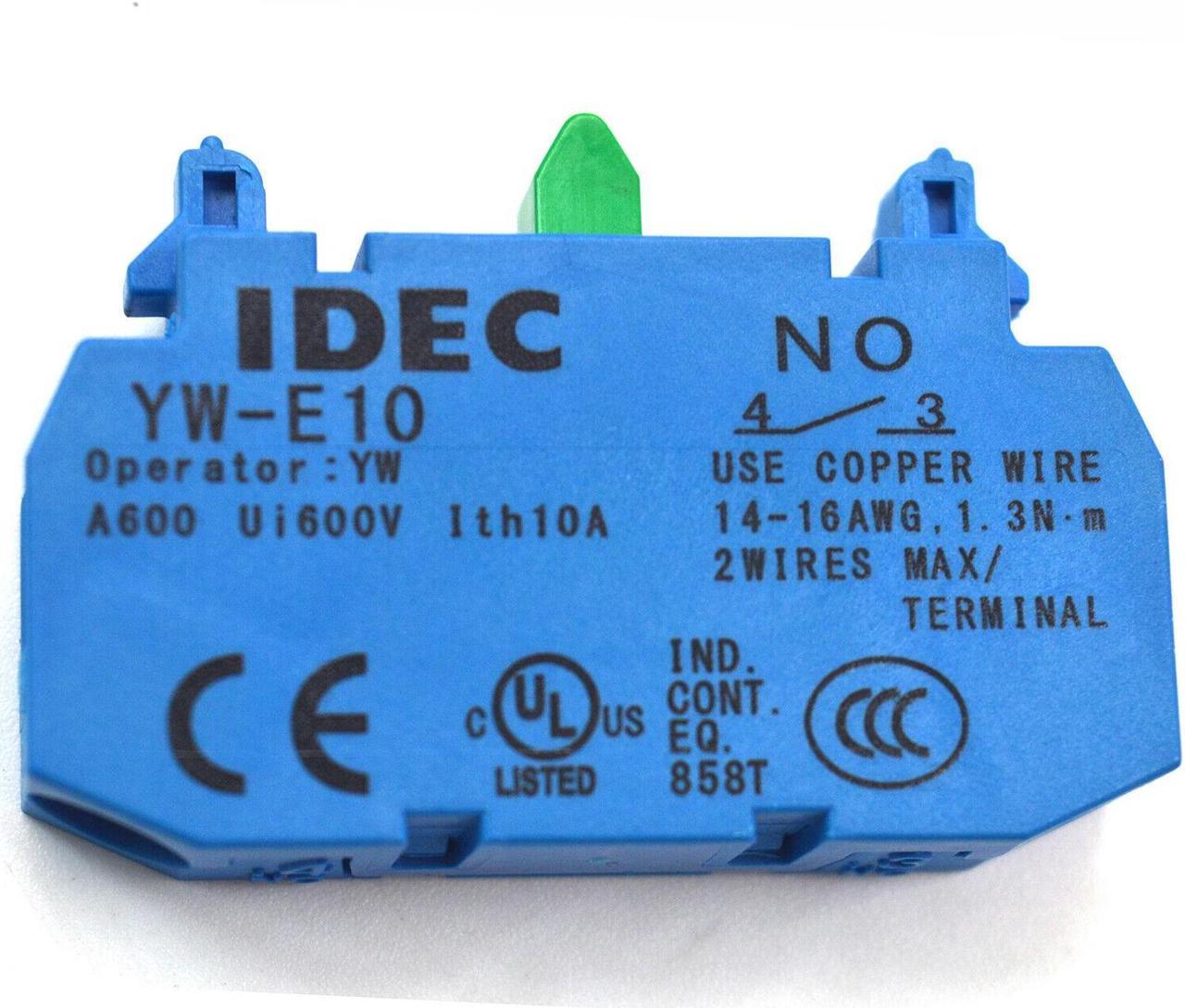 IDEC YW-E10 Contact Block 1NO for CW & YW Selector Switch NewKd