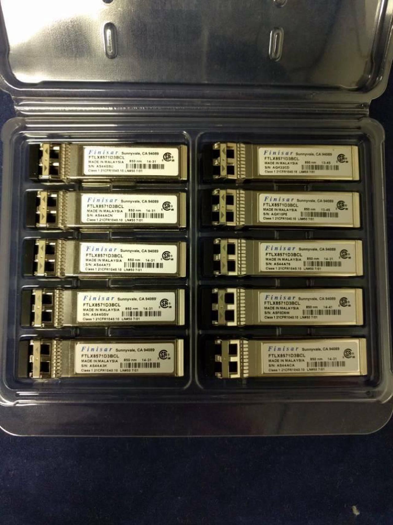 10pcs Finisar FTLX8571D3BCL SFP+SR/SW 10Gb/s 850nm Multimode SFP+ Transceiver