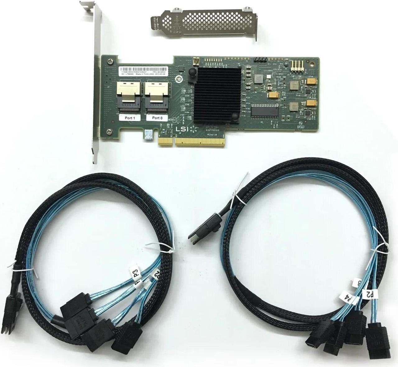 LSI SAS9200-8i IBM 46C8937 9200-8i IT Mode Raid + SAS SFF-8087 to 4x SATA Cable