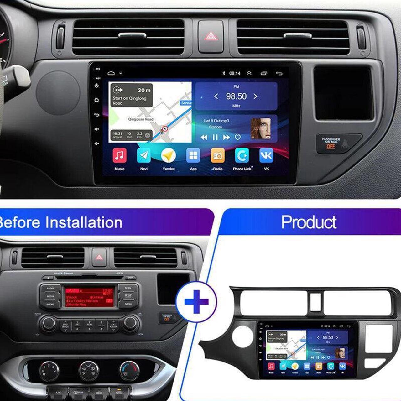 Android Car Radio Multimedia WiFi GPS Navigation for 12-15 KIA RIO Carplay Head