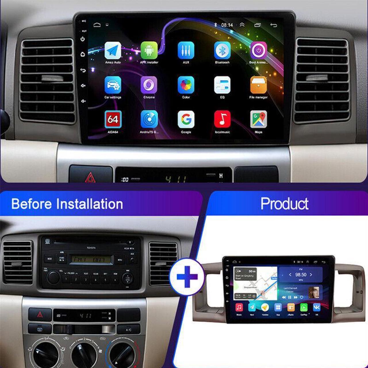 Car Radio Multimedia Player GPS Novi For 03-08 Corolla E120 Carplay Android Auto