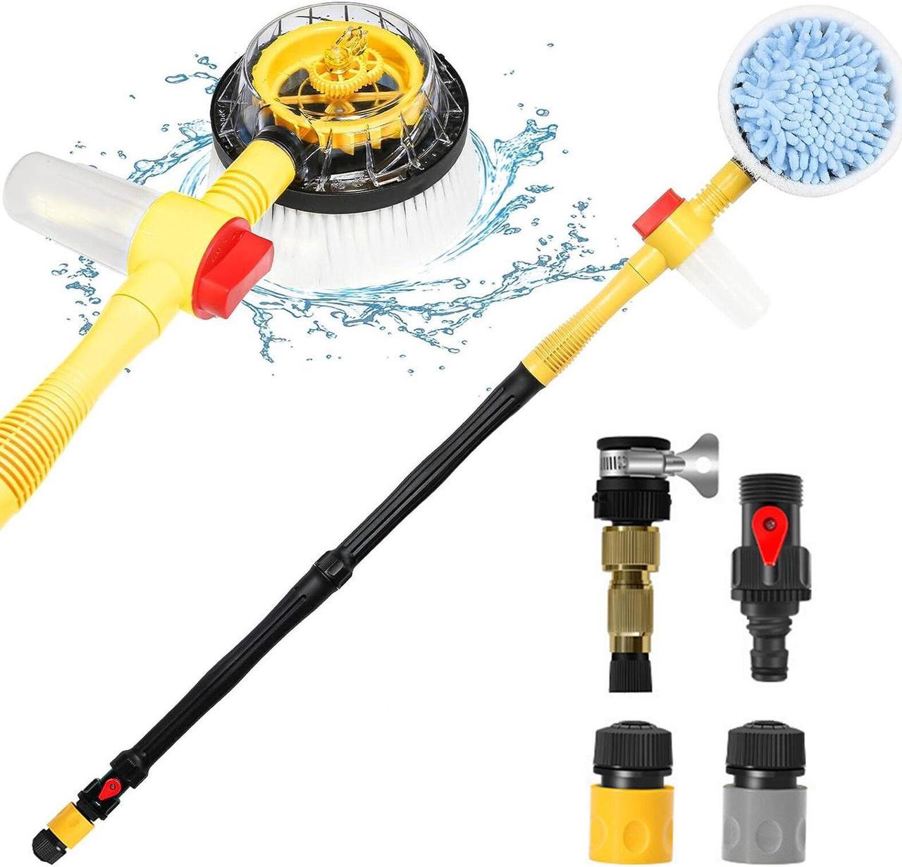 Auto Rotating Retractable Car Wash Brush with Long Handle 360° Spin Car Mop H5S1