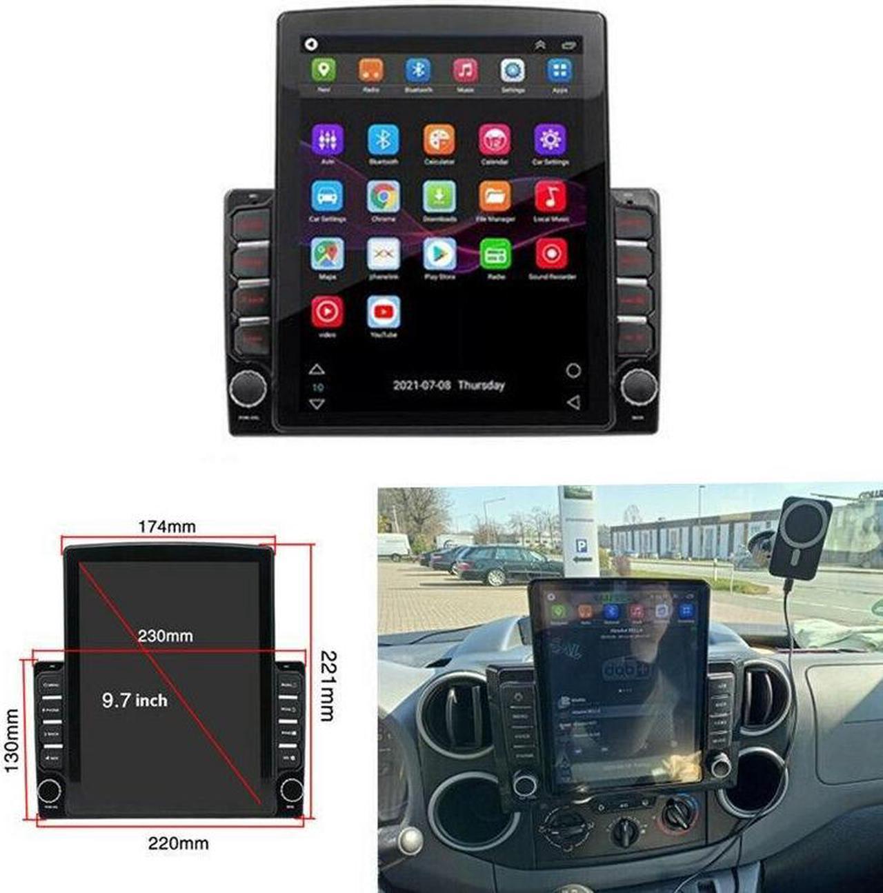 2 din Android 9.1 Car Radio Player GPS Navigation Video Multimedia 9.7in Screen