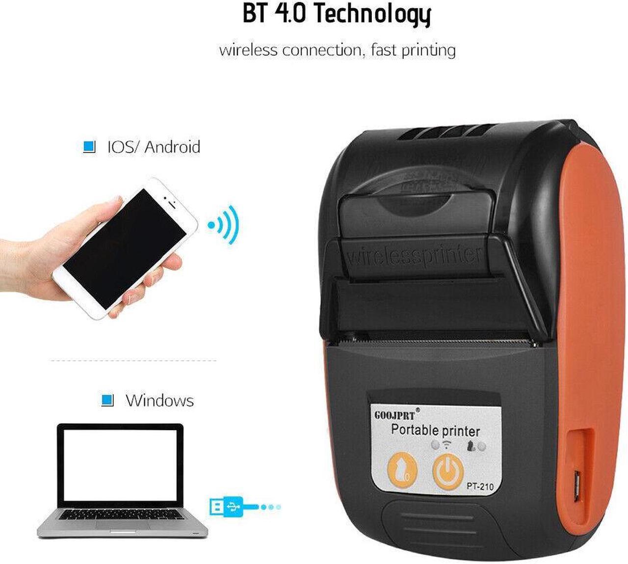 GOOJPRT 58mm Portable BT&USB Thermal Receipt Printer for Stores Restaurants N7L3