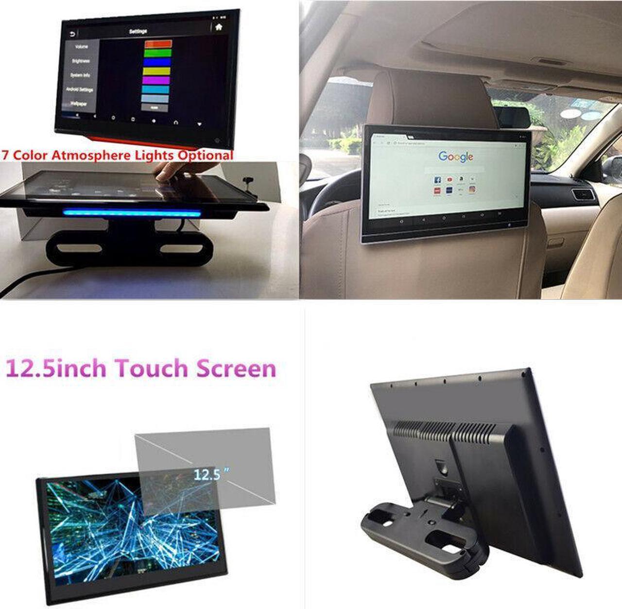 12.5" Car Headrest Monitor Multimedia Audio Video Player Support Touch Screen