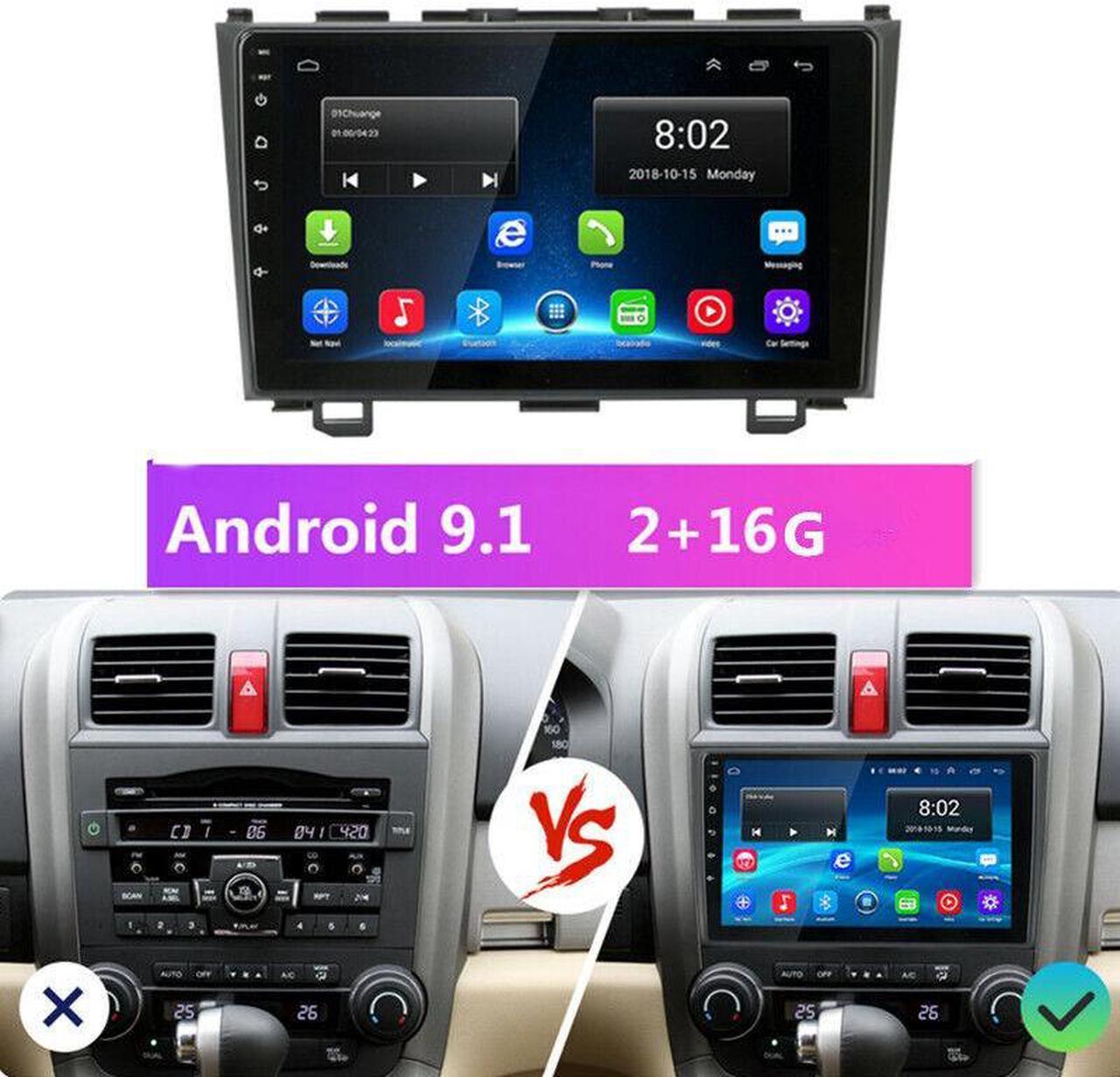 9in Android Car Radio Multimedia Navigation GPS For CRV CR-V 2007-2011 HeadUnit