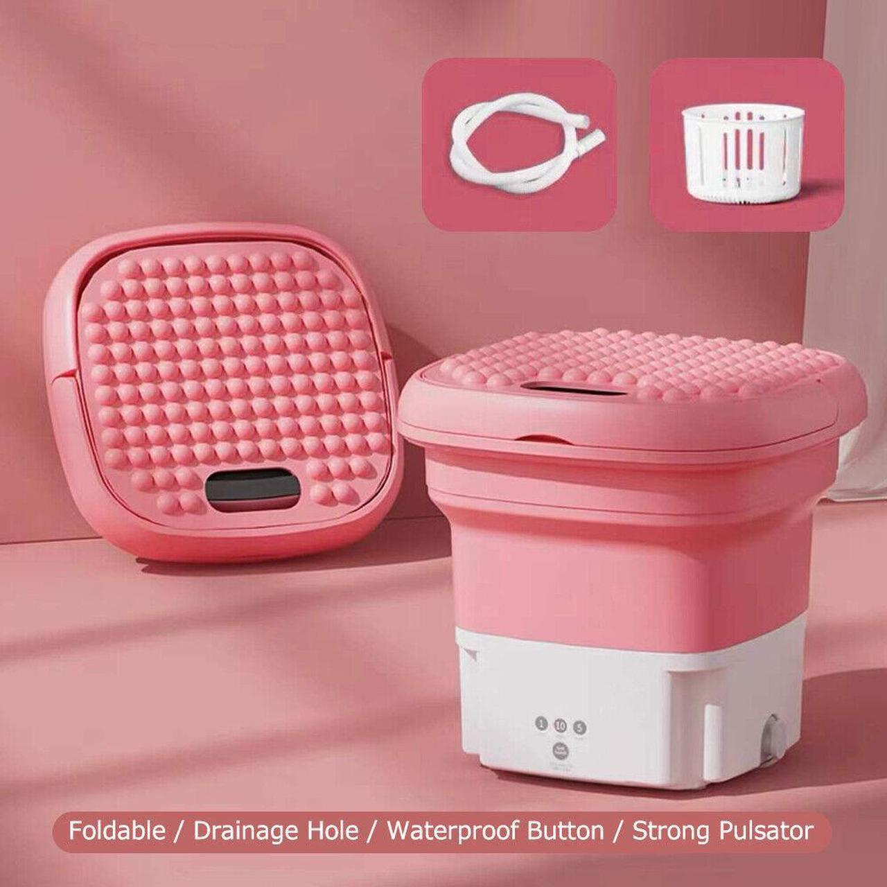 Mini Folding Washing Machine Portable For Clothes With Drain Basket Travel C9T2