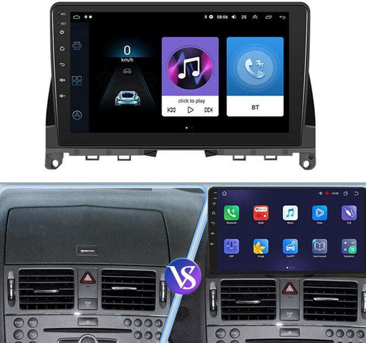 9in Car Radio Android Multimedia for Benz C Class 3 W204 07-10 GPS Navi Stereo