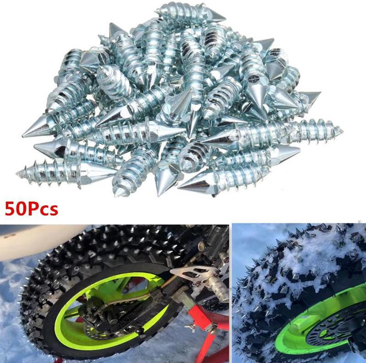 50Pc Screw Metal Tire Studs Motorcycle ATV Wheel Trim Nail Snow Spike Anti Slip